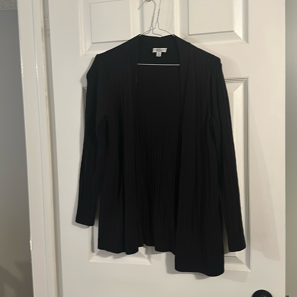 Cable knit black cardigan